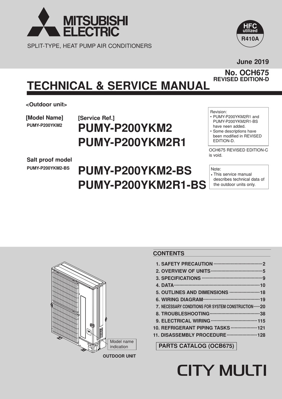 Mitsubishi electric pumy p200ykm