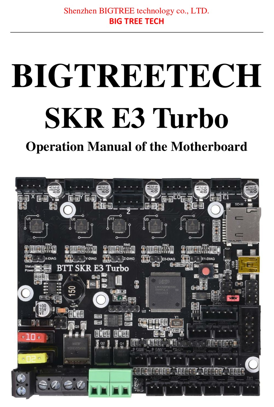 Big Tree Tech Skr E3 Turbo Operation Manual Pdf Download Manualslib 7839