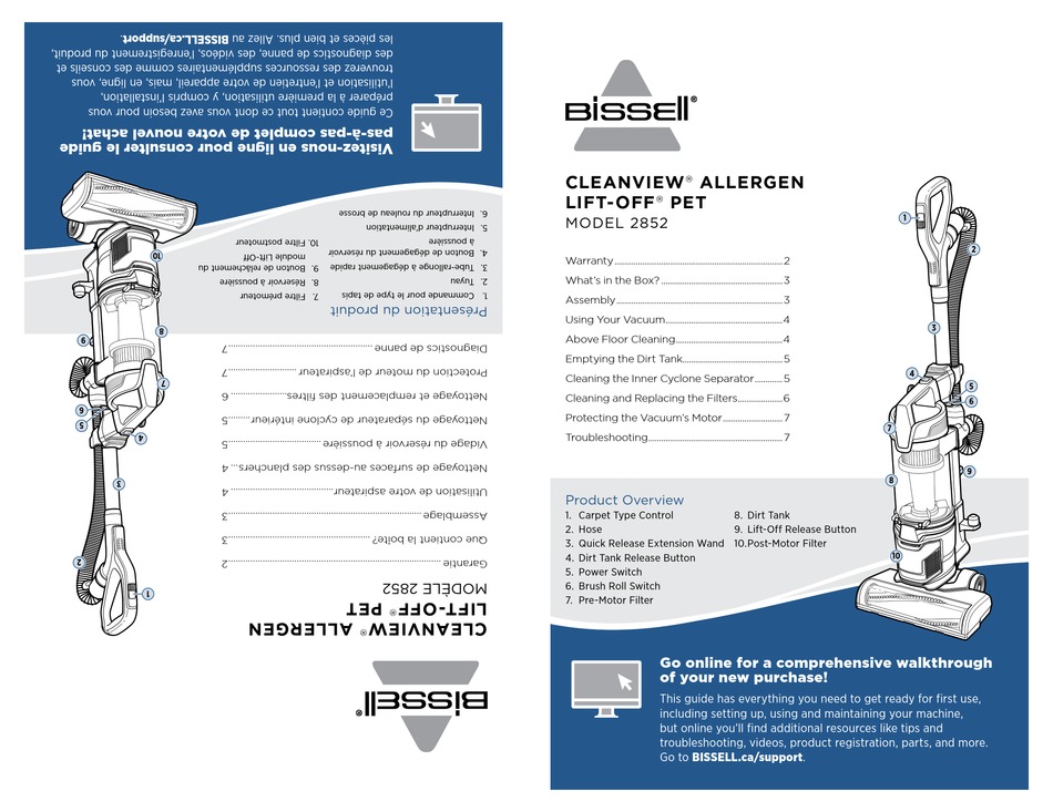 Bissell CLEANVIEW ALLERGEN LIFT-OFF PET 