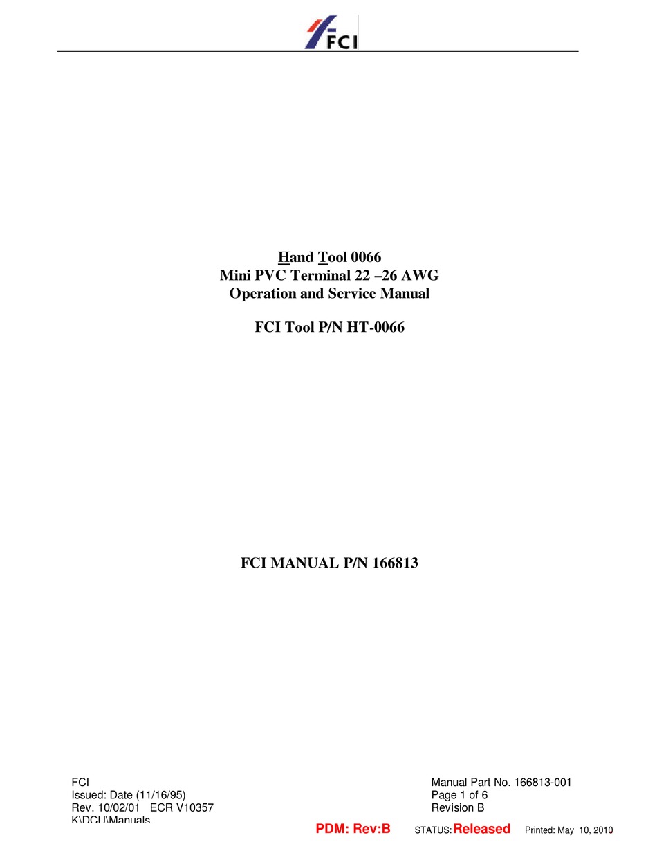 FCI HT0066 OPERATION AND SERVICE MANUAL Pdf Download ManualsLib