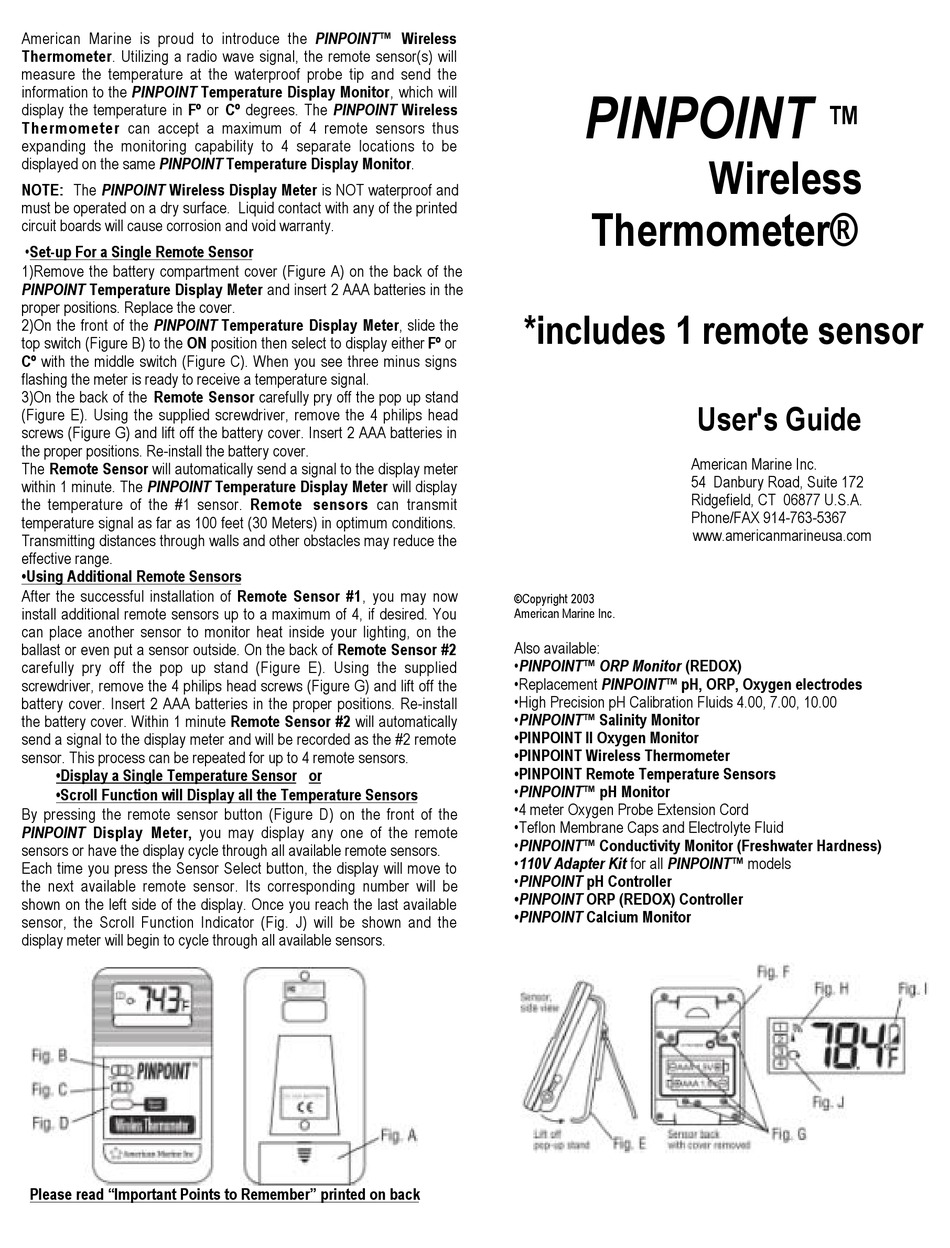 Pinpoint Wireless Temperature Sensor by American Marine