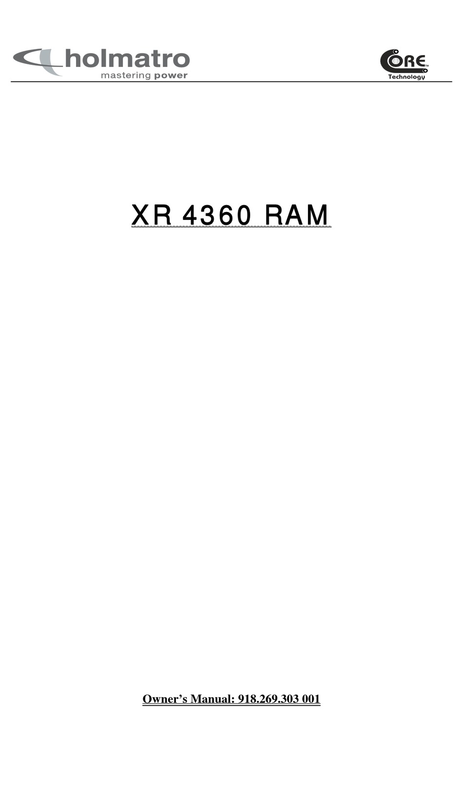 HOLMATRO CORE XR 4360 RAM OWNER