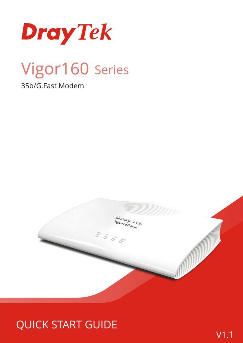 DRAYTEK VIGOR 160 SERIES QUICK START MANUAL Pdf Download | ManualsLib