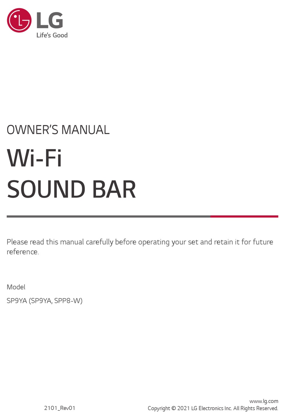 Lg Sp9ya Owner S Manual Pdf Download Manualslib