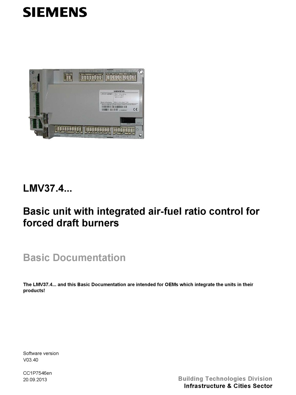 SIEMENS LMV37.4 SERIES BASIC DOCUMENTATION Pdf Download ManualsLib