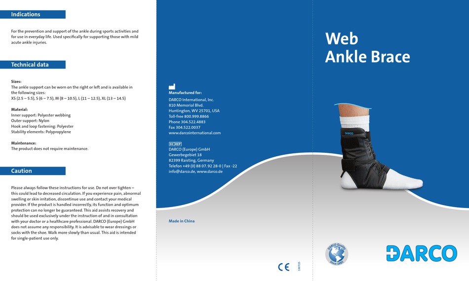 Web Ankle Brace - DARCO International