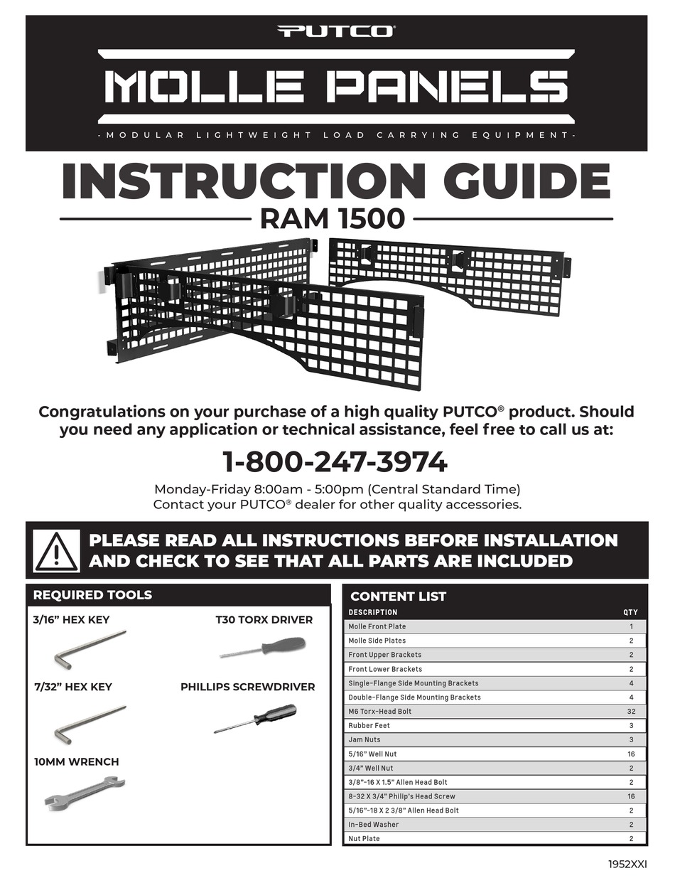 PUTCO MOLLE PANELS RAM 1500 INSTRUCTION MANUAL Pdf Download ManualsLib