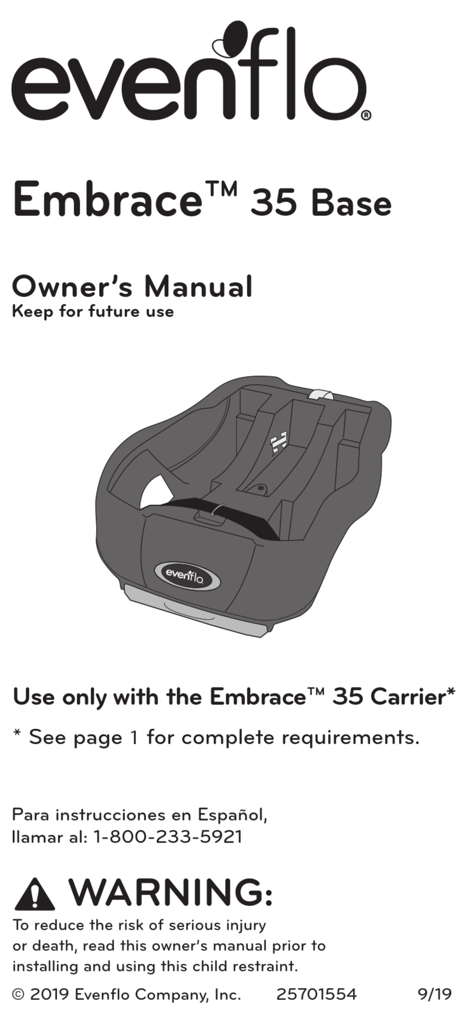 evenflo embrace 35 base