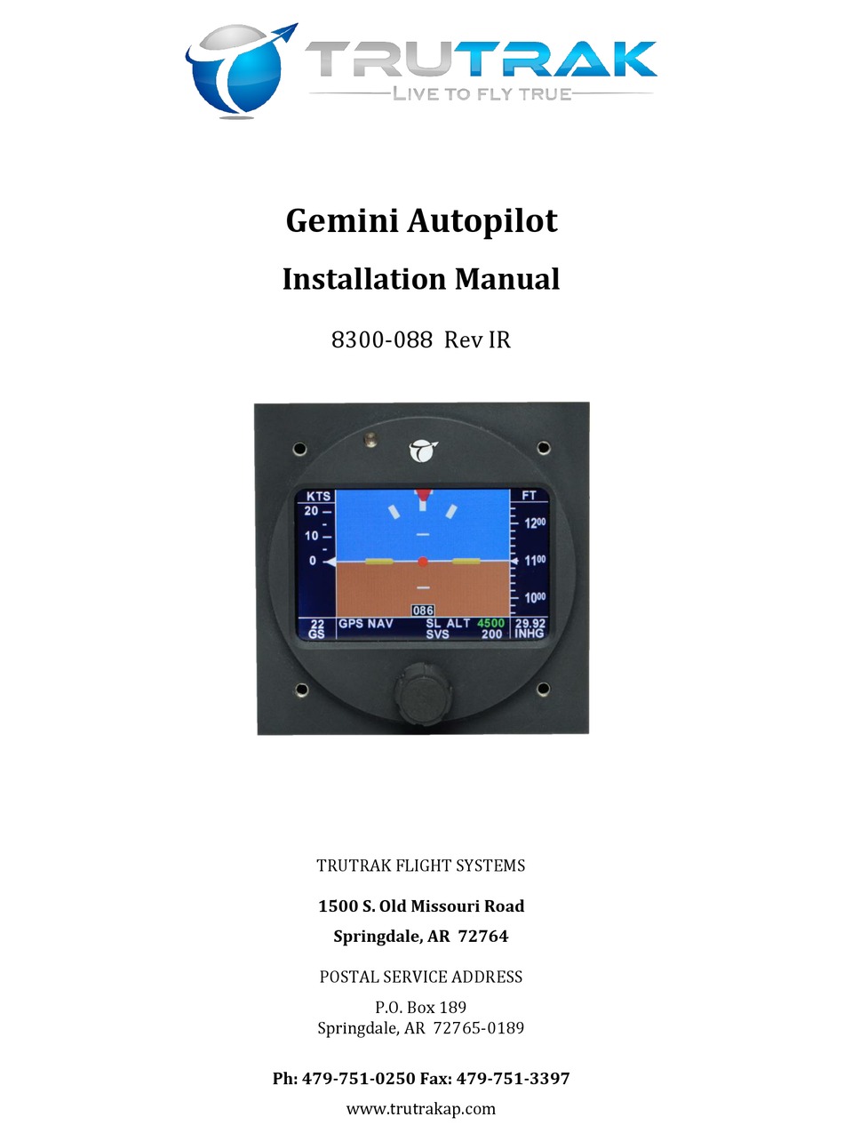 trutrak autopilot manual