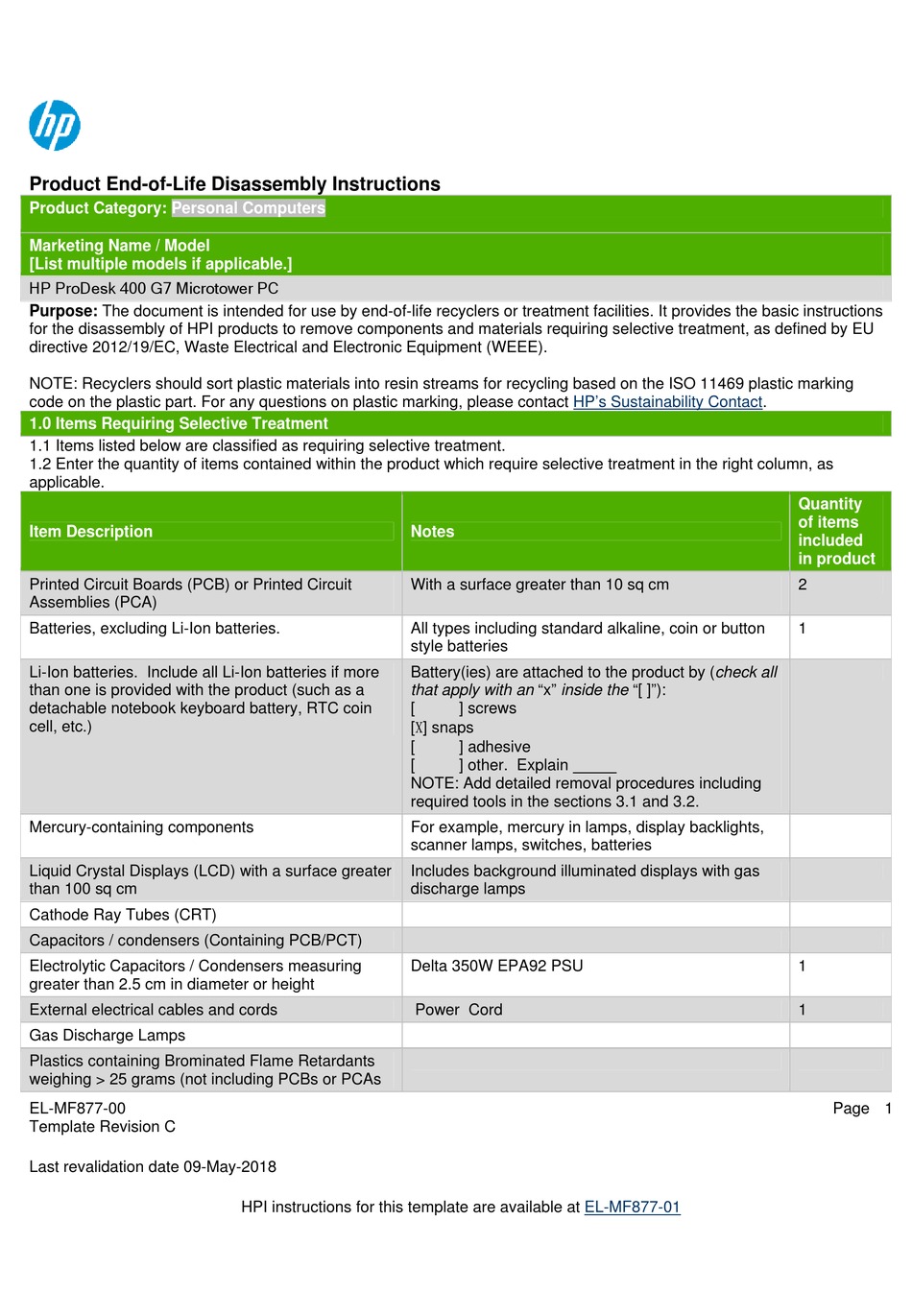 Hp Prodesk 400 G7 Disassembly Instructions Manual Pdf Download Manualslib