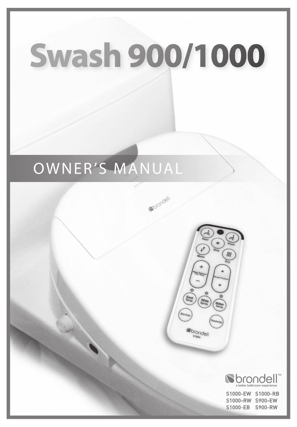 Brondell Swash 900 Owner S Manual Pdf Download Manualslib