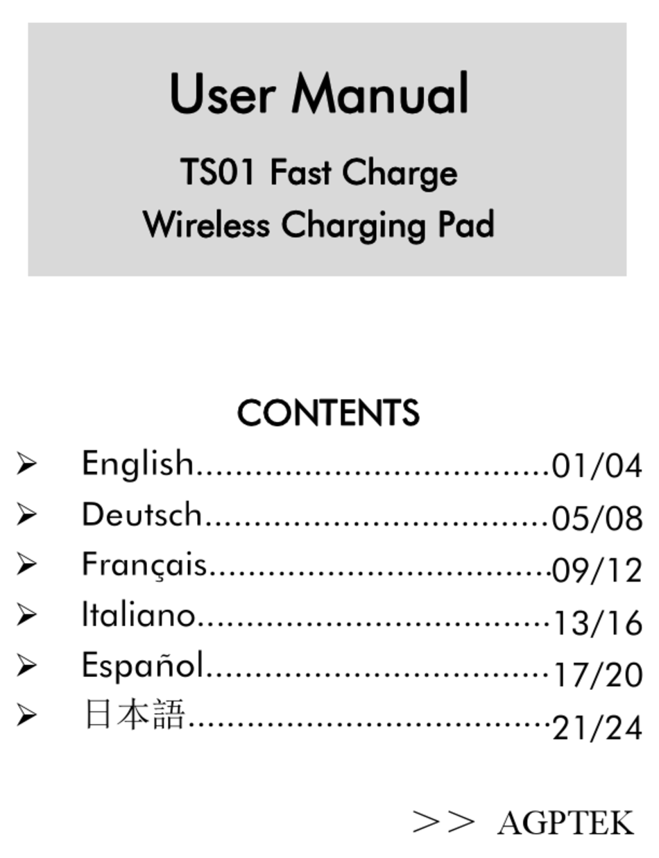 AGPTEK TS01 USER MANUAL Pdf Download ManualsLib