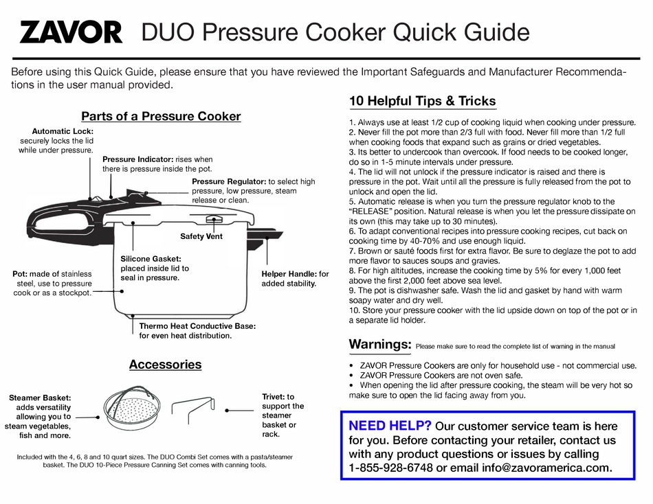 ZAVOR DUO QUICK MANUAL Pdf Download ManualsLib