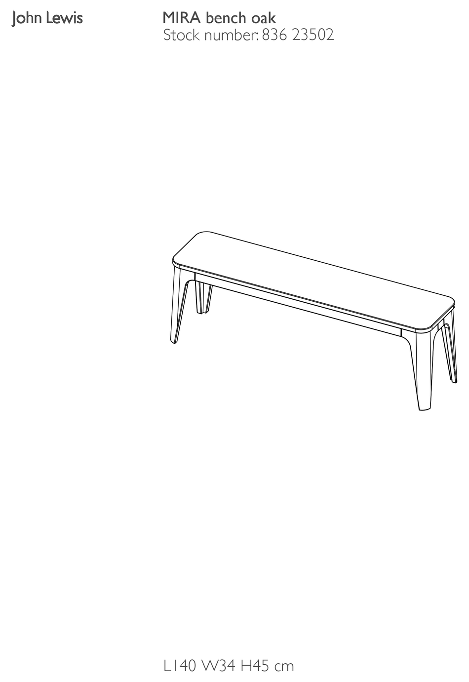 JOHN LEWIS MIRA 836 23502 MANUAL Pdf Download ManualsLib