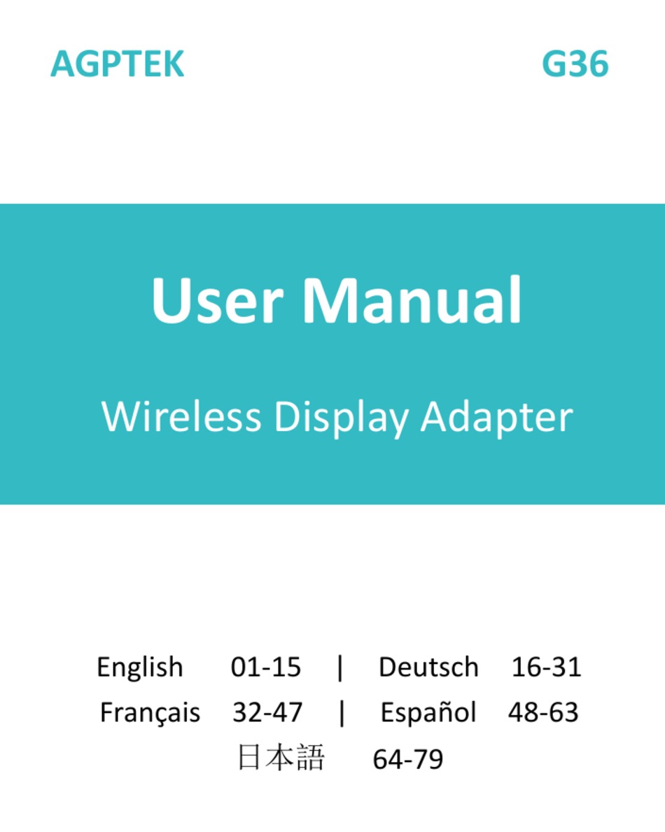 AGPTEK G36 USER MANUAL Pdf Download ManualsLib