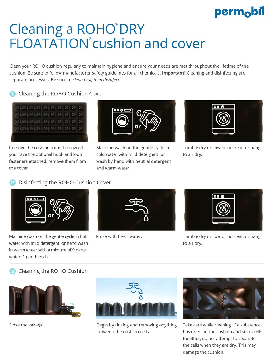 PERMOBIL ROHO DRY FLOATATION QUICK START MANUAL Pdf Download | ManualsLib