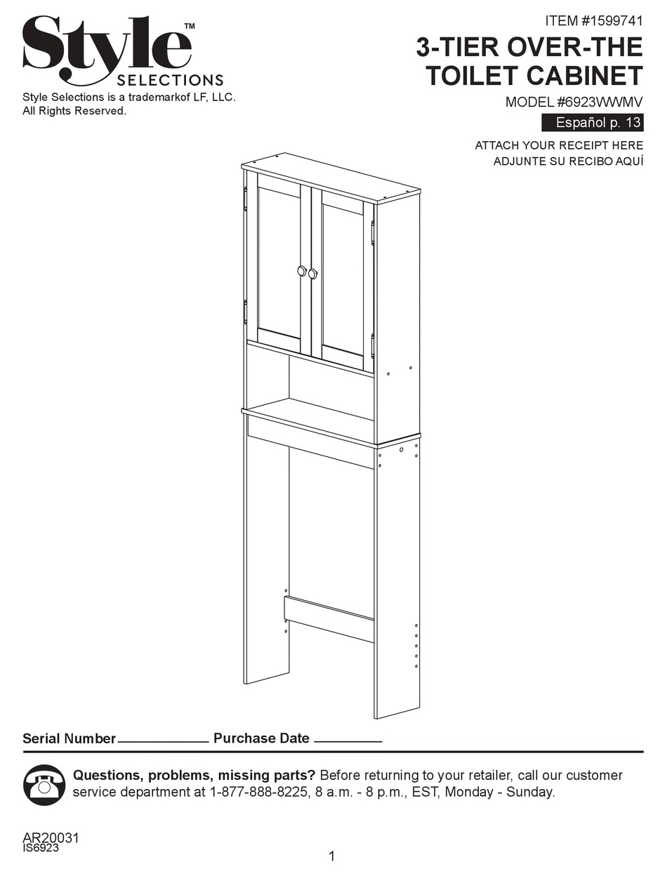 Lf Style Selections 6923wwmv Manual Pdf, Style Selections 5 Tier Shelving Unit Instructions