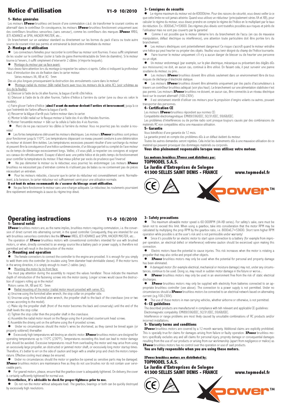 XPOWER XA SERIES OPERATING INSTRUCTIONS Pdf Download ManualsLib