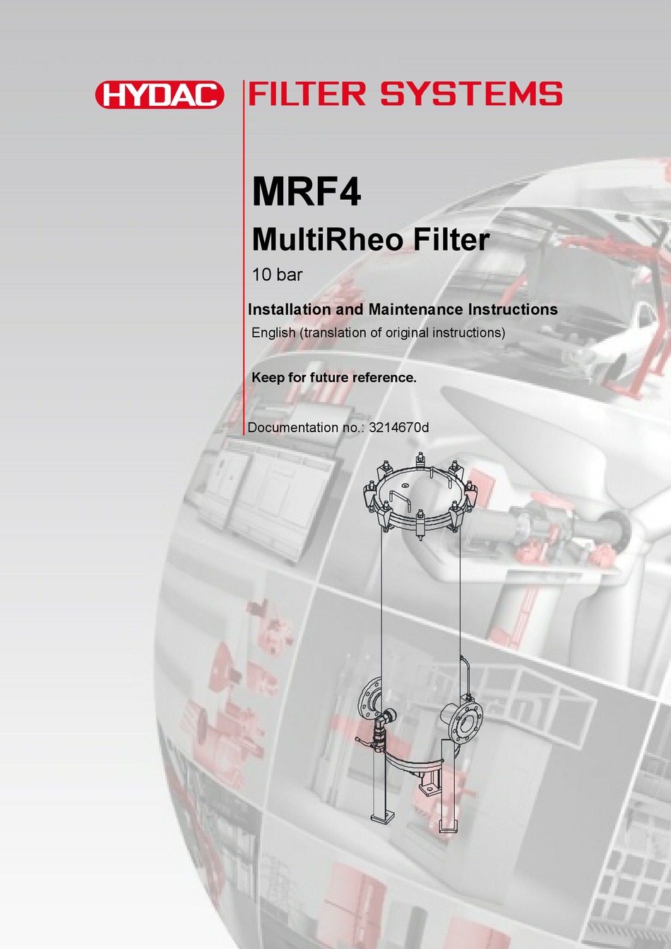 HYDAC FILTER SYSTEMS MRF4 INSTALLATION AND MAINTENANCE INSTRUCTIONS MANUAL Pdf Download ManualsLib