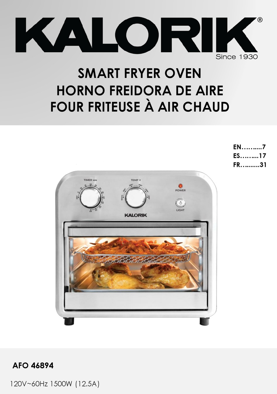 KALORIK AFO 46894 MANUAL Pdf Download ManualsLib