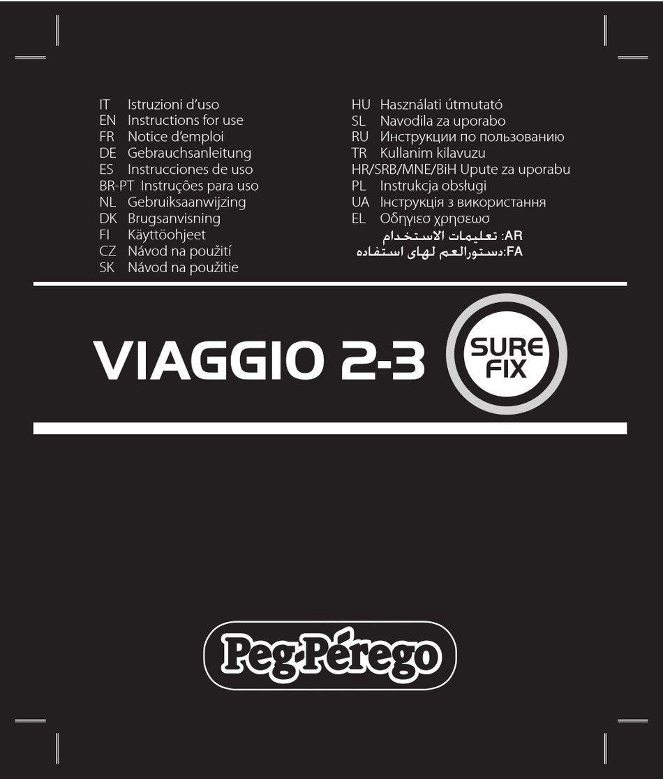 PEGPEREGO VIAGGIO 23 SUREFIX INSTRUCTIONS FOR USE MANUAL Pdf Download