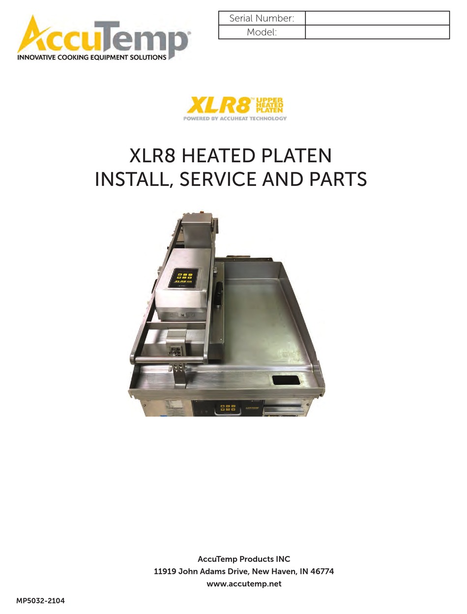 ACCUTEMP XLR81B00 SERIES INSTALL, SERVICE AND PARTS Pdf Download