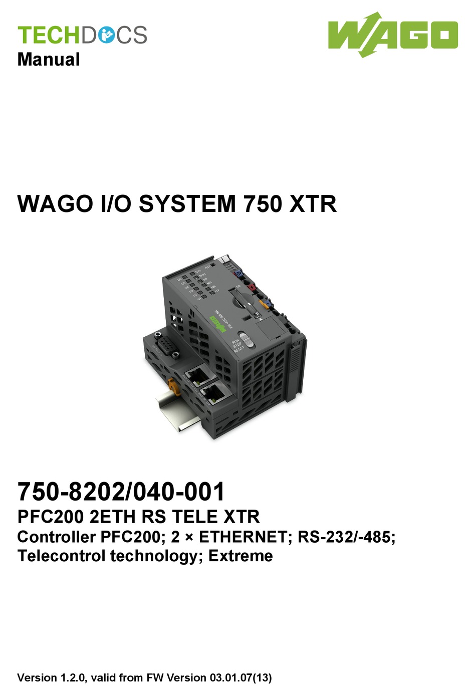 WAGO 750-8202/040-001 MANUAL Pdf Download | ManualsLib