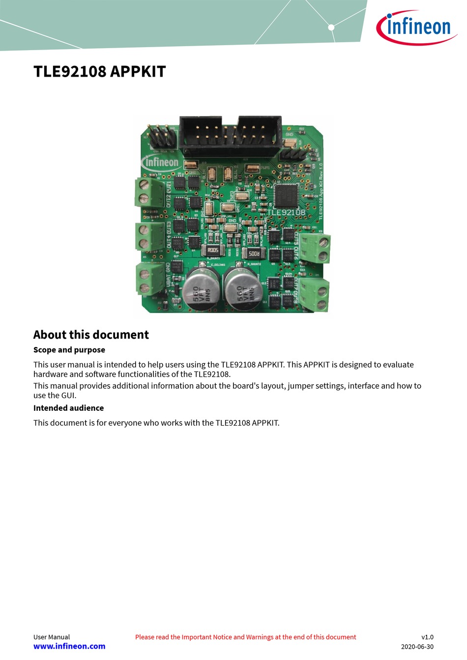 INFINEON TLE92108 APPKIT USER MANUAL Pdf Download ManualsLib