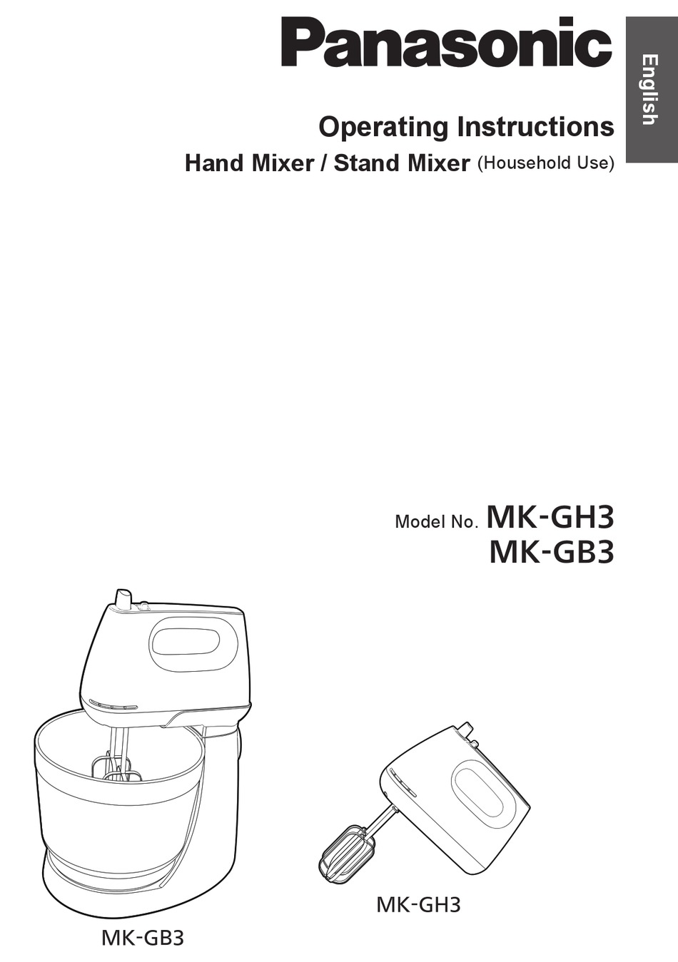 PANASONIC MKGH3 OPERATING INSTRUCTIONS MANUAL Pdf Download ManualsLib