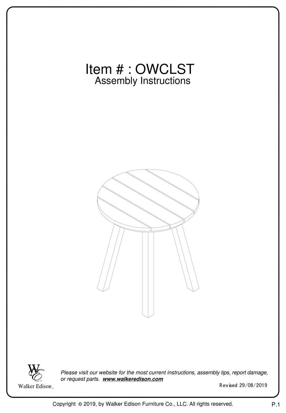 WALKER EDISON OWCLST ASSEMBLY INSTRUCTIONS MANUAL Pdf Download ManualsLib