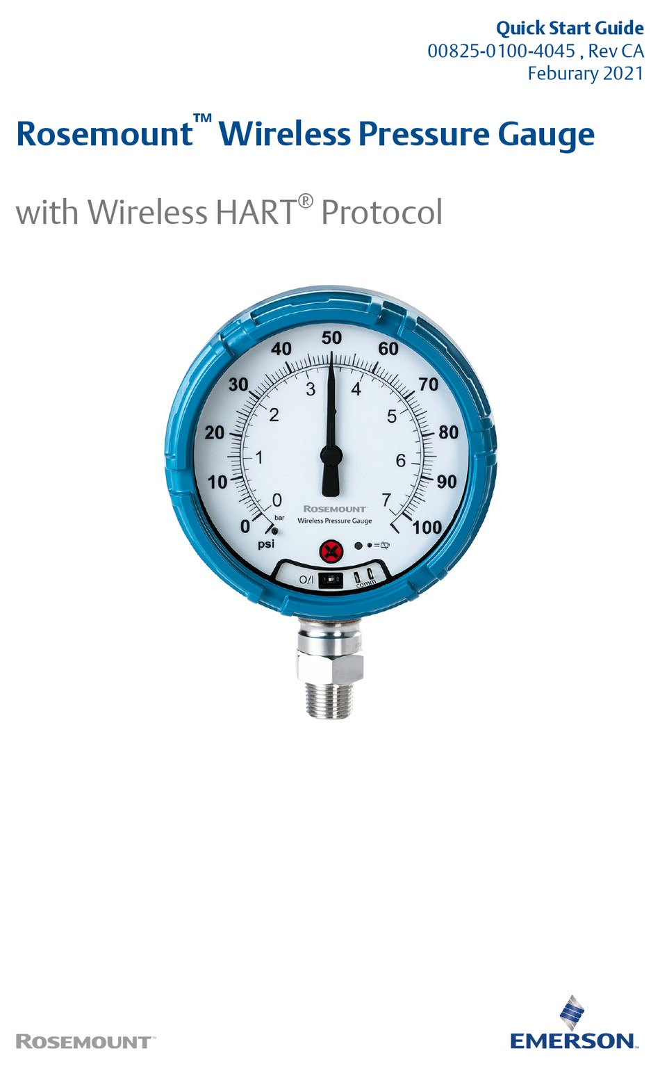 EMERSON ROSEMOUNT WIRELESS PRESSURE GAUGE QUICK START MANUAL Pdf ...