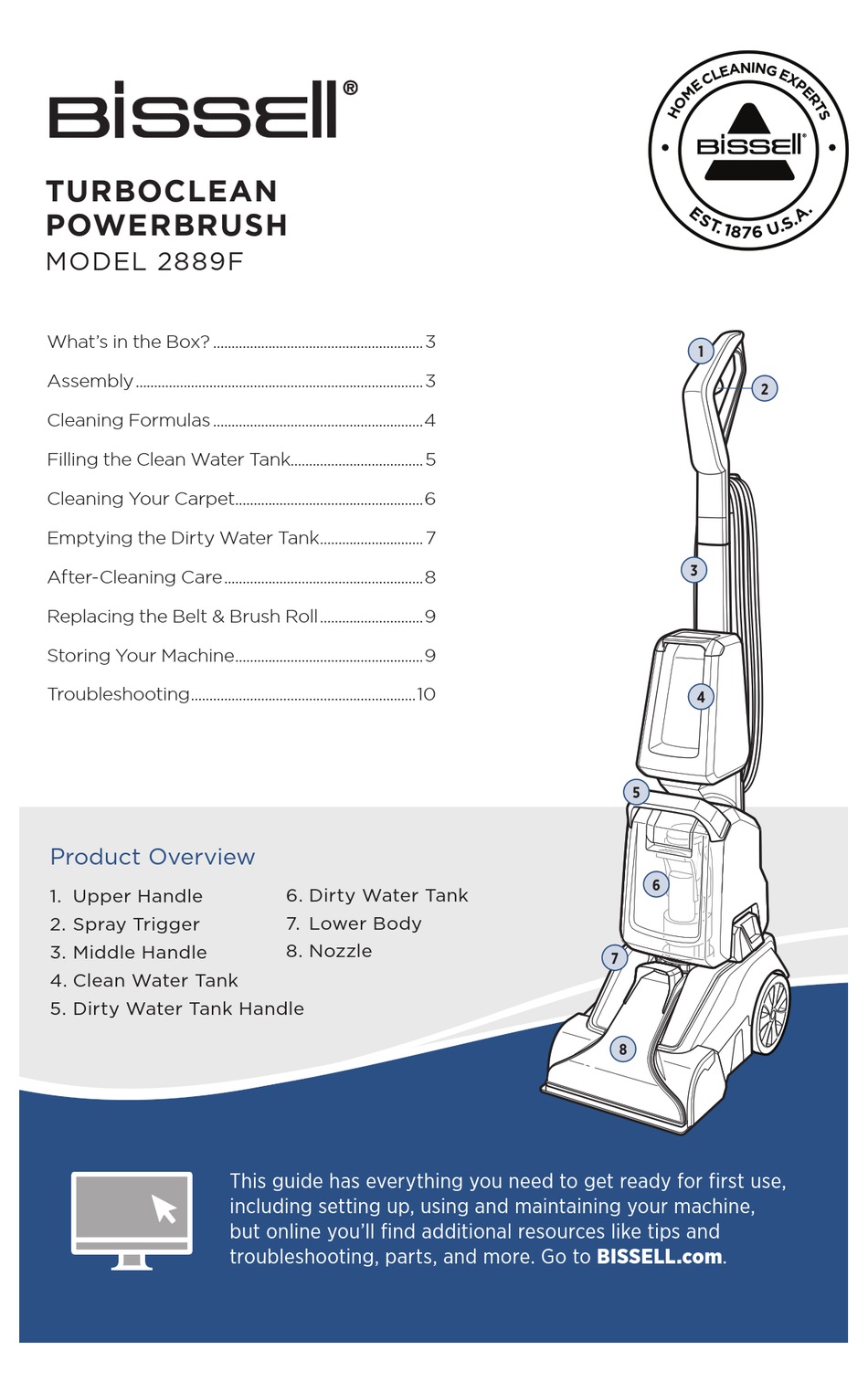 BISSELL TURBOCLEAN POWERBRUSH MANUAL Pdf Download | ManualsLib