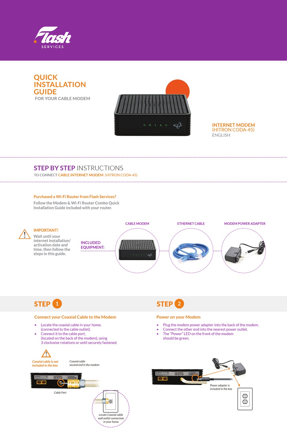 FLASH HITRON CODA45 QUICK INSTALLATION MANUAL Pdf Download ManualsLib