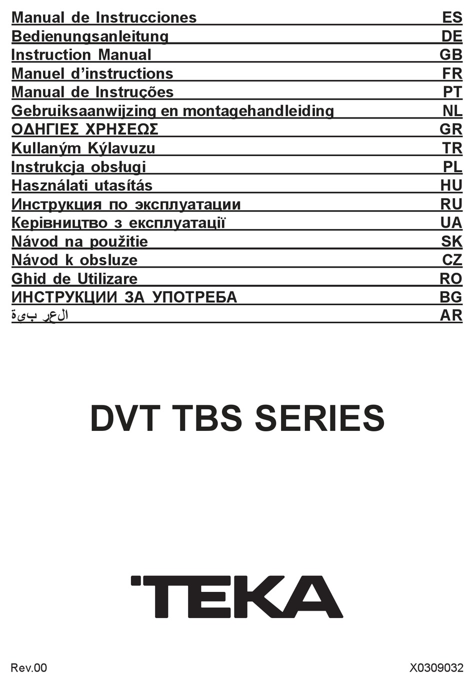 TEKA DVT TBS SERIES INSTRUCTION MANUAL Pdf Download | ManualsLib