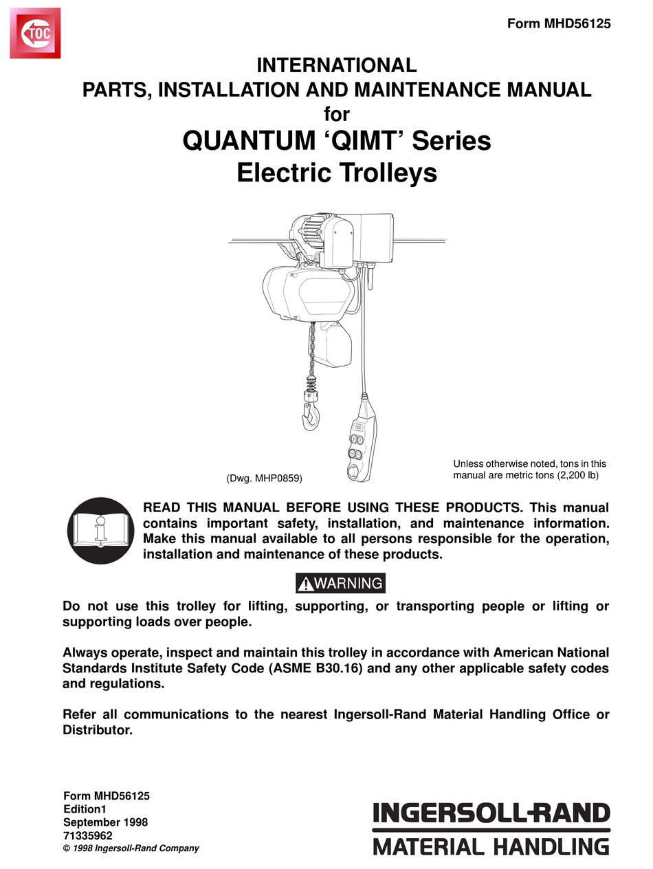 QUANTUM QIMT SERIES PARTS, INSTALLATION AND MAINTENANCE MANUAL Pdf