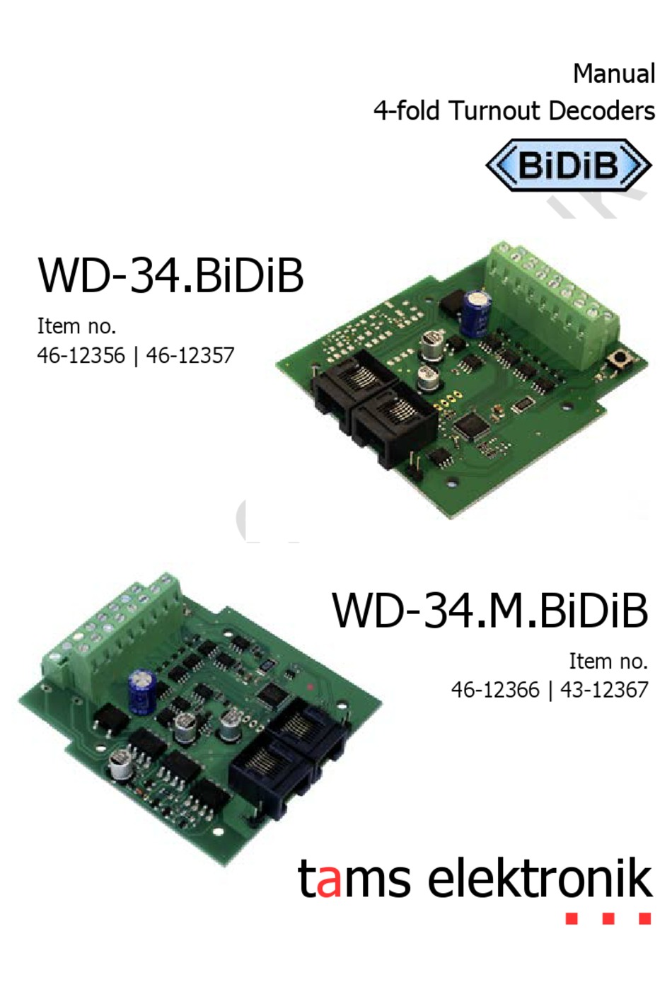 TAMS ELEKTRONIK WD-34.BIDIB MANUAL Pdf Download | ManualsLib