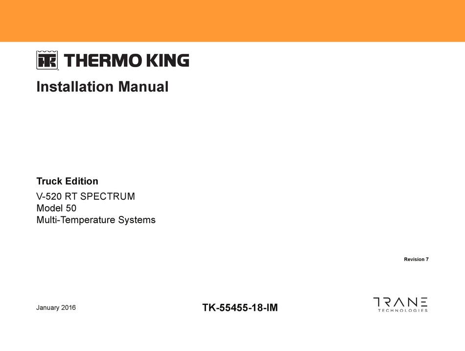 Trane Thermo King V 520 Rt Spectrum 50 Installation Manual Pdf Download Manualslib 7075