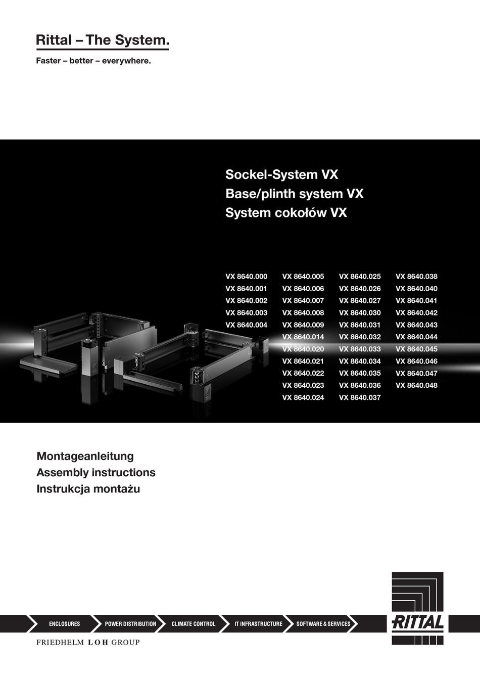 RITTAL VX 8640.000 ASSEMBLY INSTRUCTIONS MANUAL Pdf Download | ManualsLib