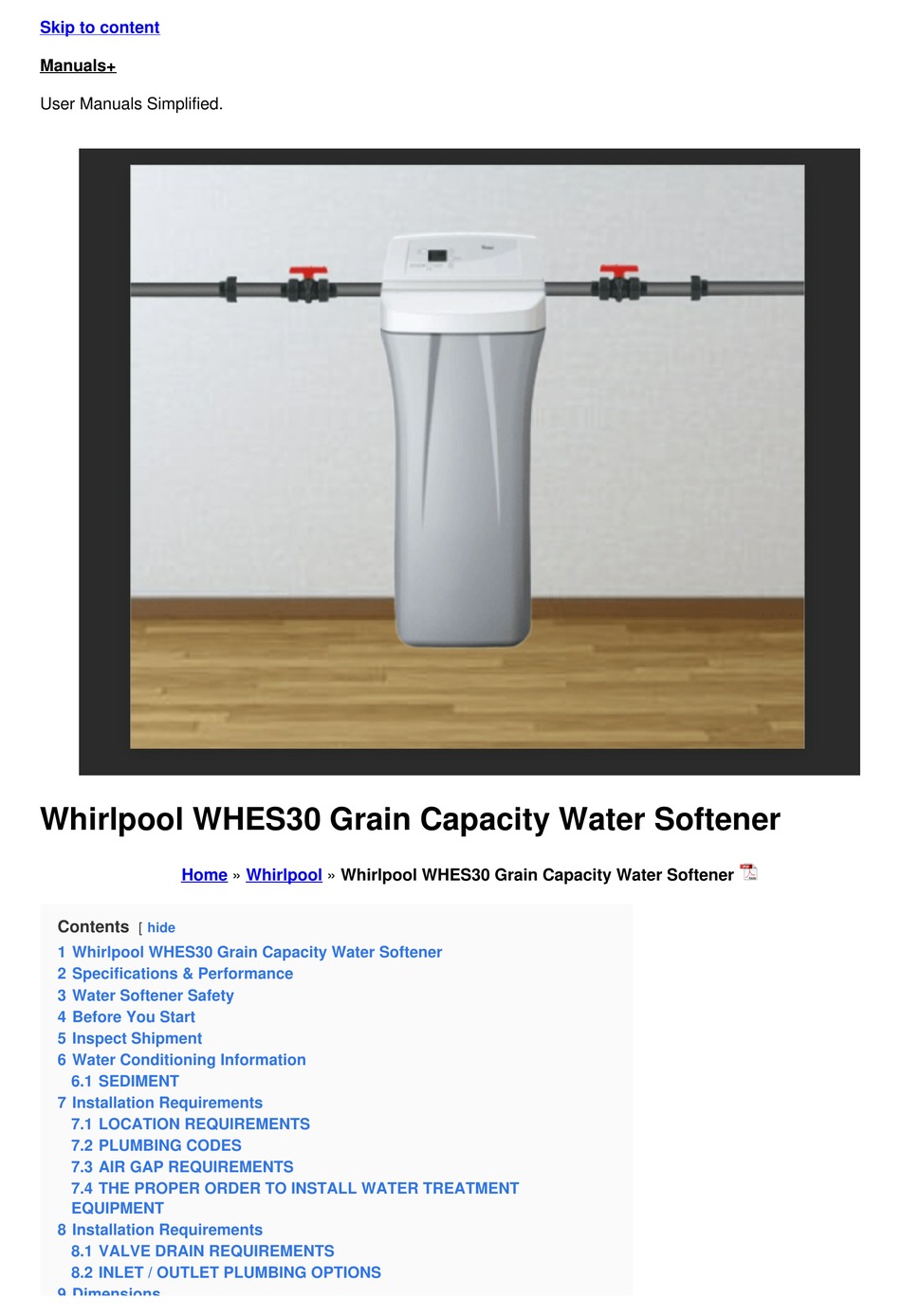 WHIRLPOOL WHES30 MANUAL Pdf Download | ManualsLib