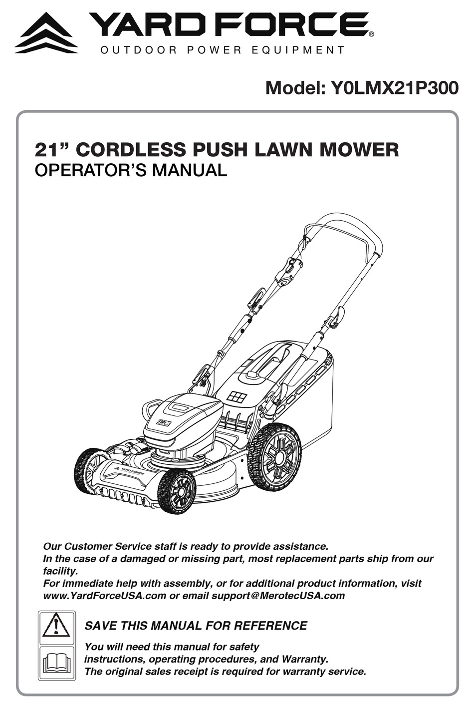 YARD FORCE Y0LMX21P300 OPERATOR'S MANUAL Pdf Download ManualsLib