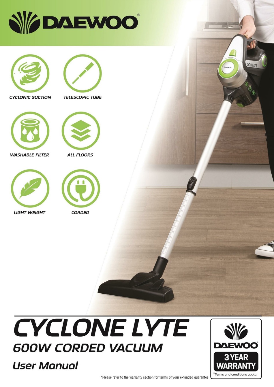 DAEWOO CYCLONE LYTE USER MANUAL Pdf 