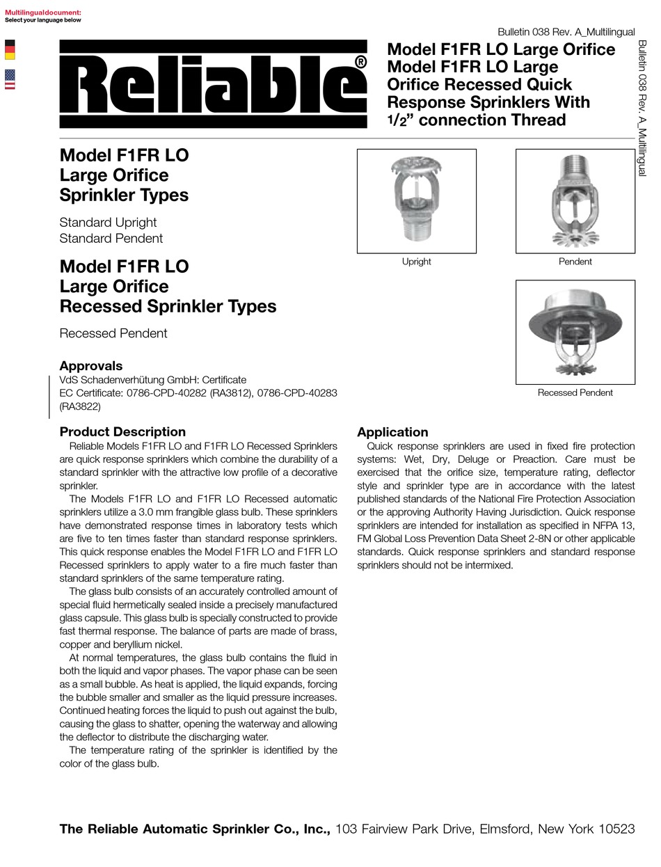 RELIABLE F1FR LO SERIES BULLETIN Pdf Download ManualsLib