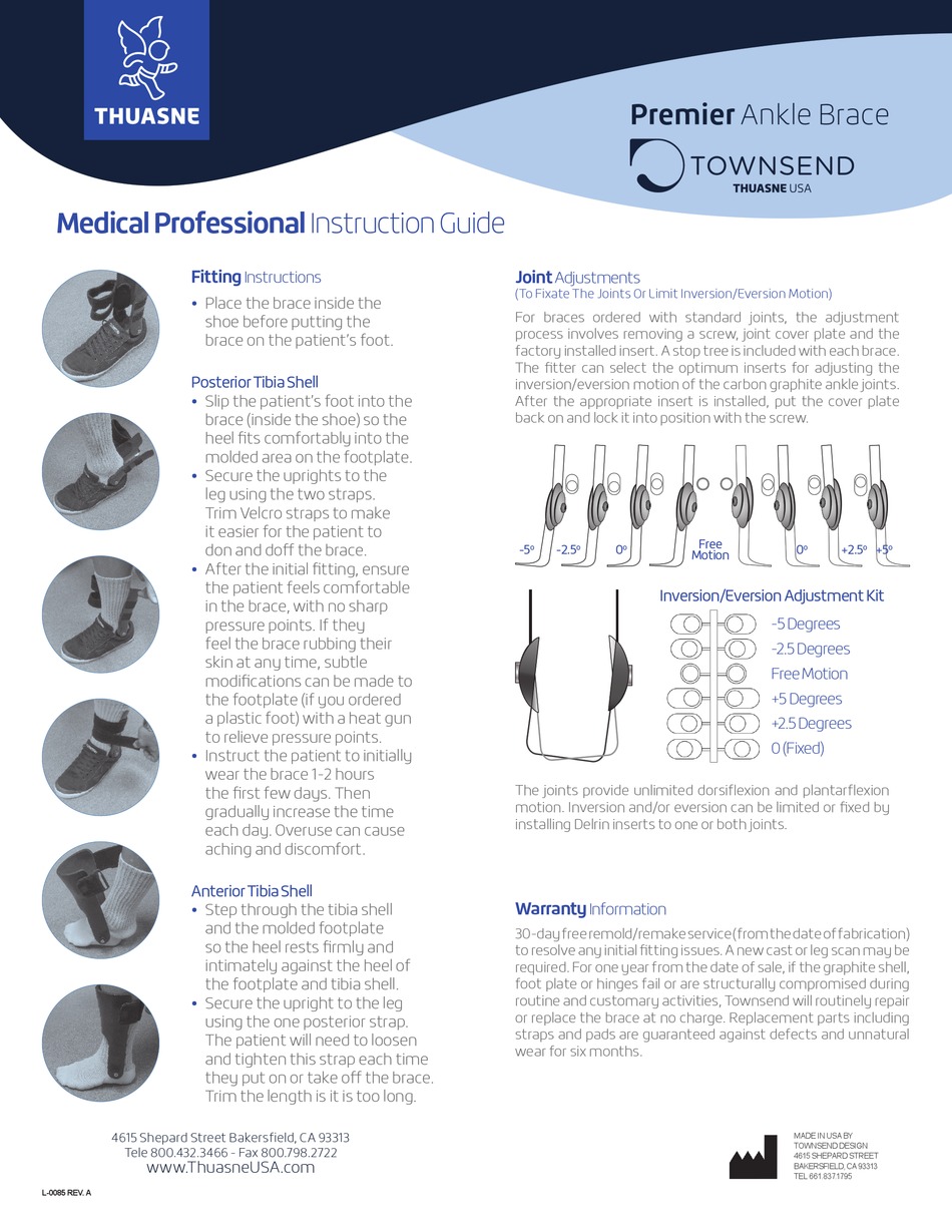 THUASNE PREMIER ANKLE BRACE INSTRUCTION MANUAL Pdf Download ManualsLib