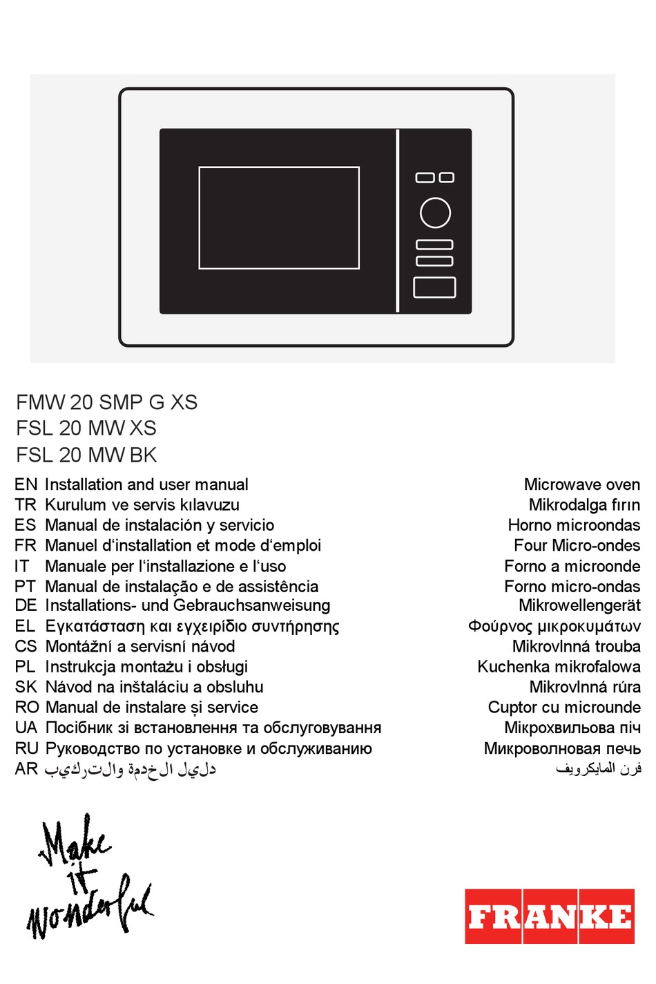 Istruzioni Importanti Per La Sicurezza - Franke FMW 20 SMP G XS  Installation And User Manual [Page 106] | ManualsLib