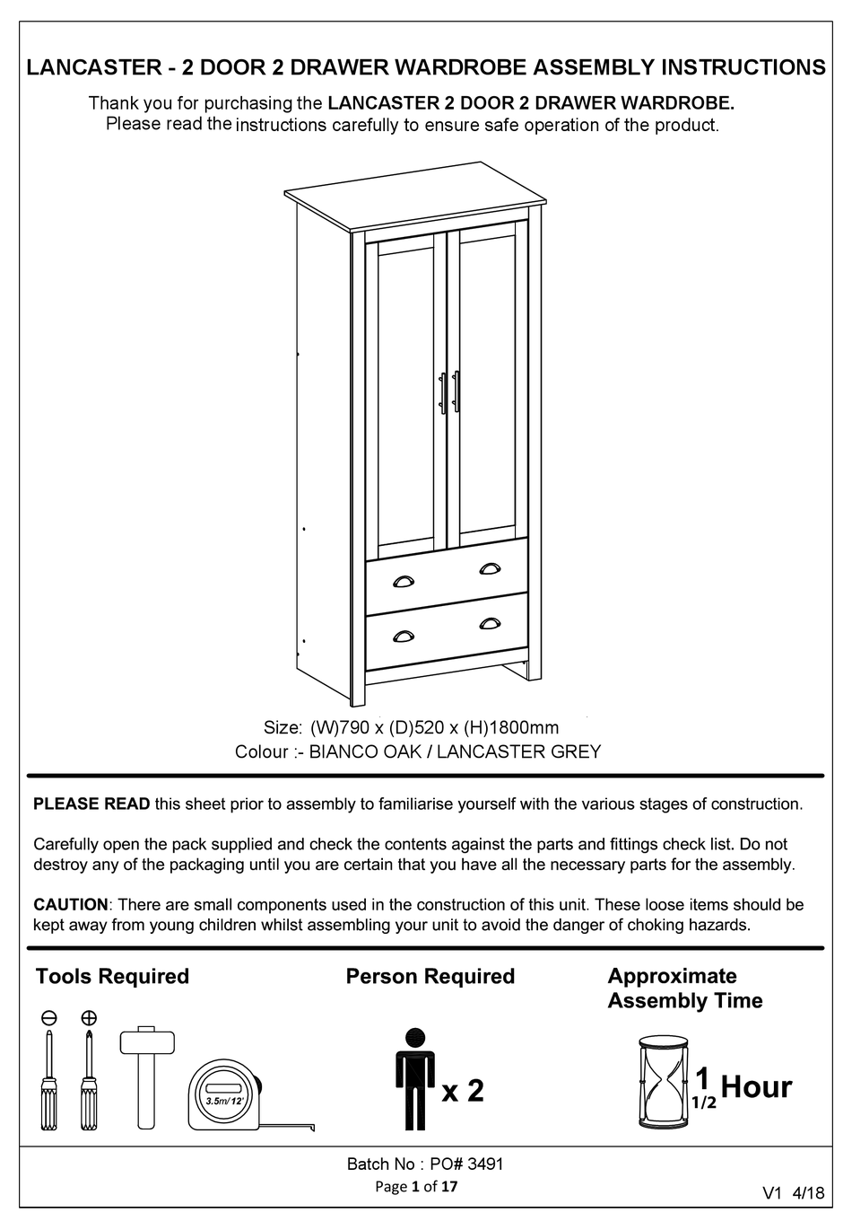 BIG FURNITURE WAREHOUSE LANCASTER GX-LAN22WGRY ASSEMBLY INSTRUCTIONS