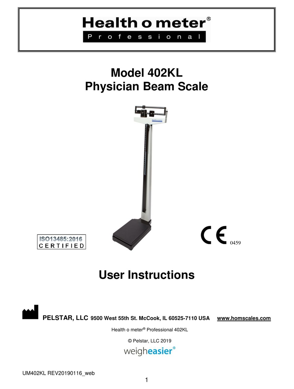 HEALTH O METER PROFESSIONAL 402KL USER INSTRUCTIONS Pdf Download