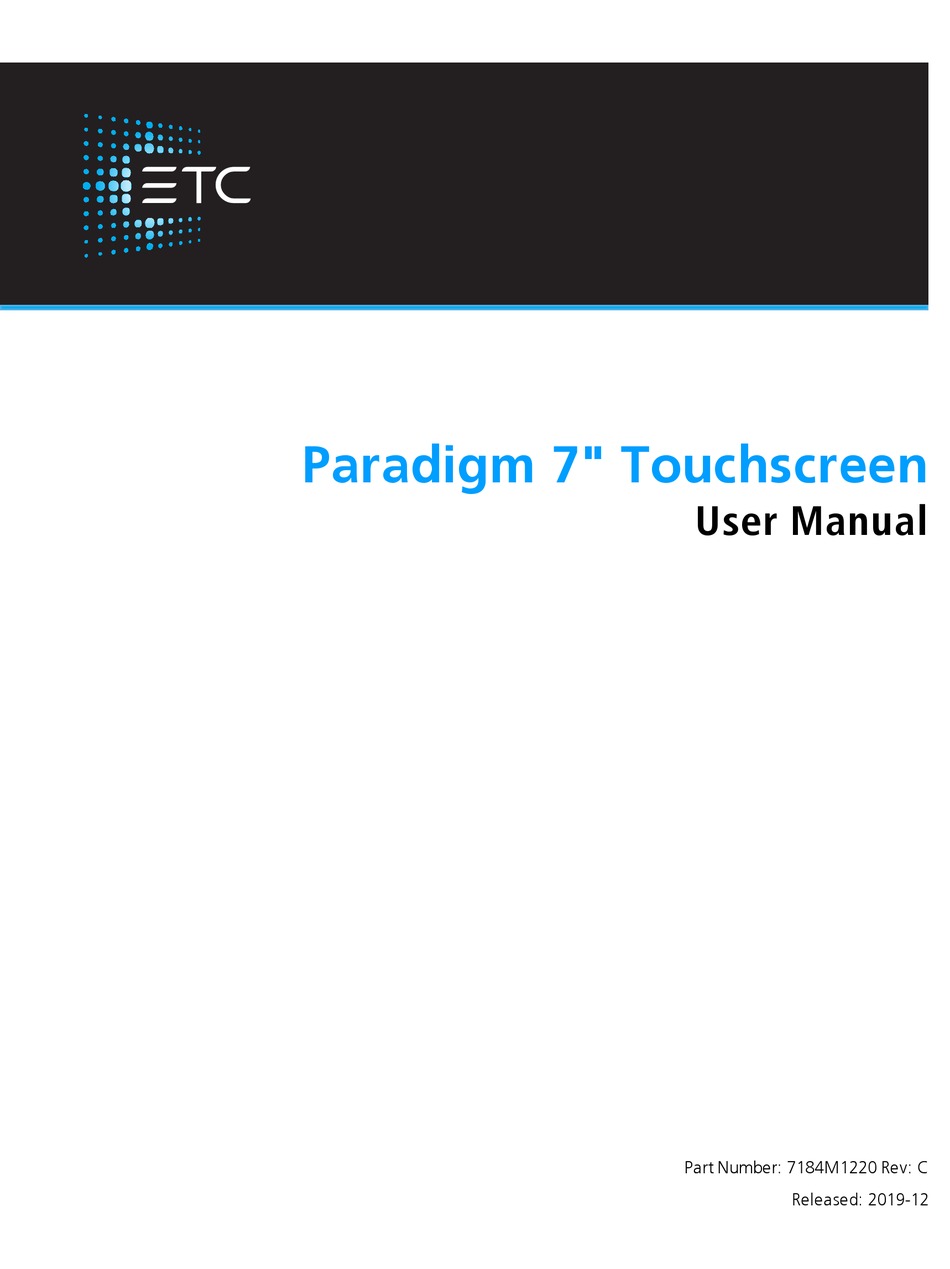ETC PARADIGM PTS7 USER MANUAL Pdf Download ManualsLib
