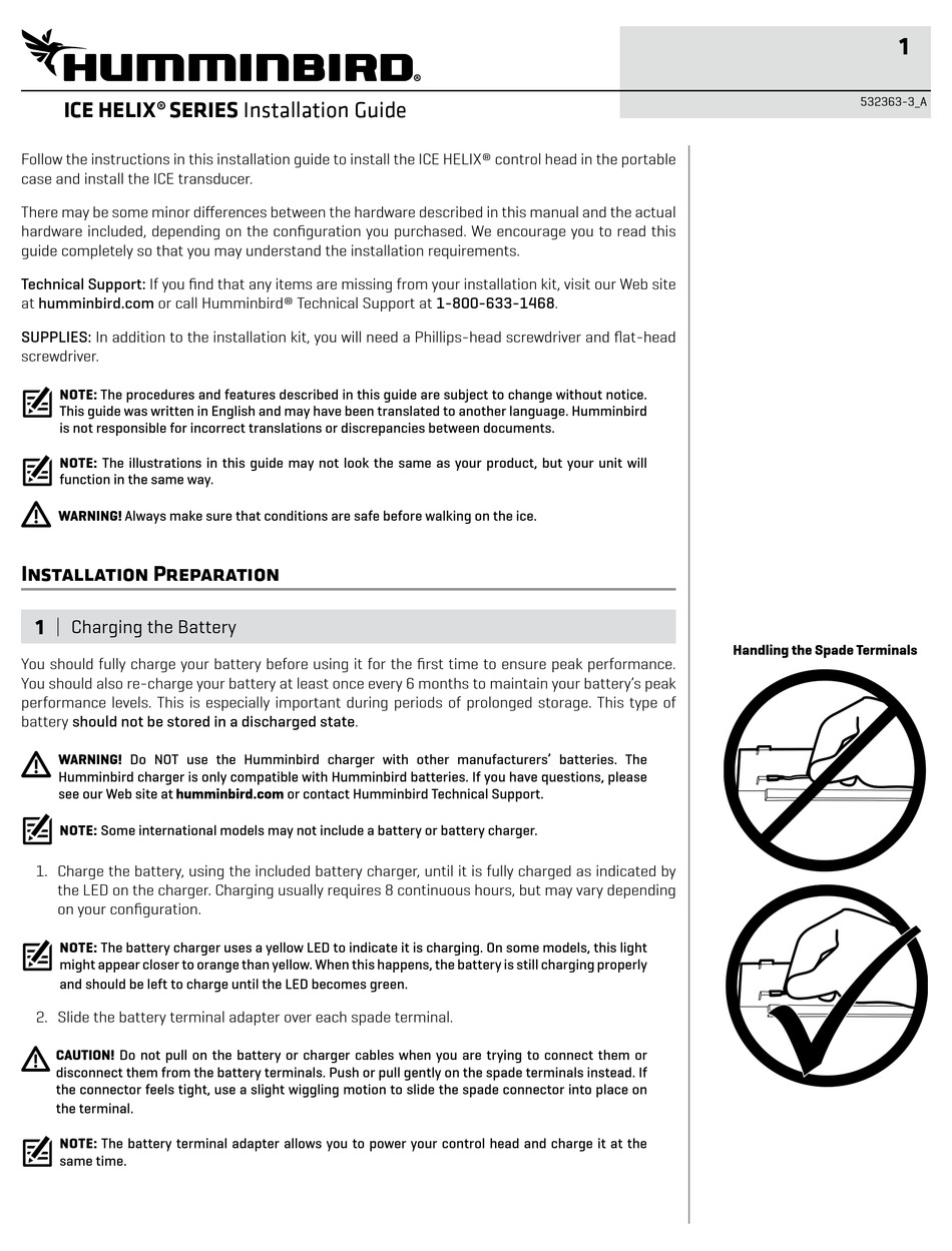 HUMMINBIRD ICE HELIX SERIES INSTALLATION MANUAL Pdf Download ManualsLib