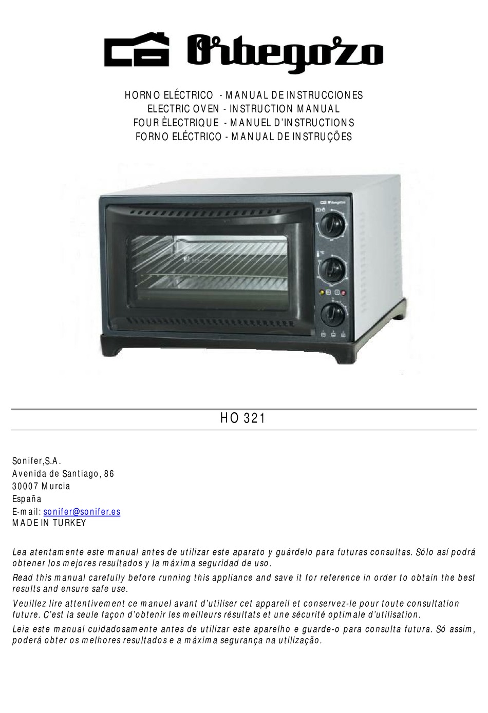 ORBEGOZO HO 321 INSTRUCTION MANUAL Pdf Download | ManualsLib