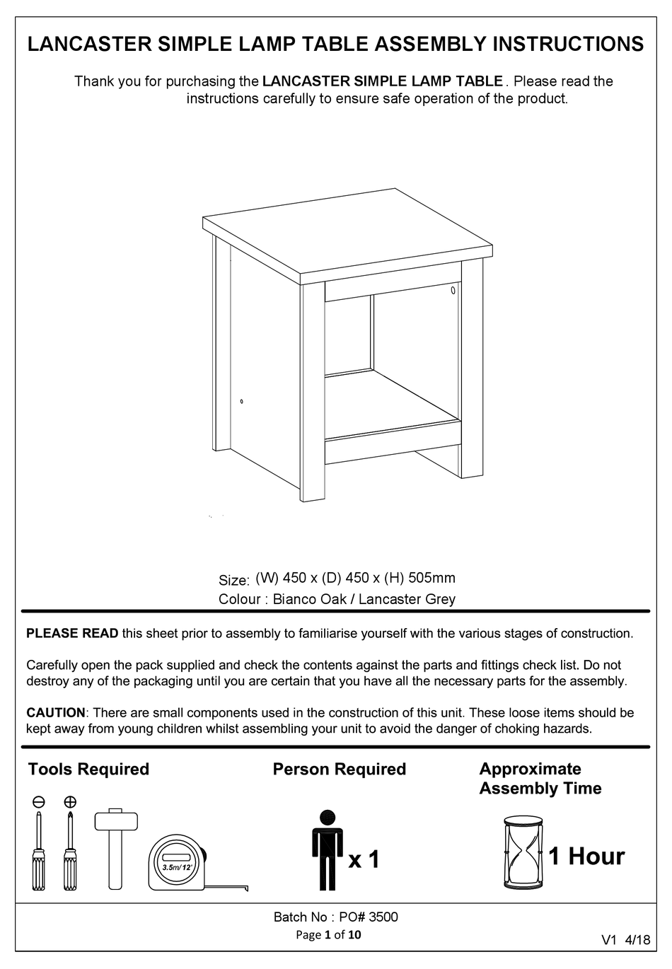 BIG FURNITURE WAREHOUSE LANCASTER GLANSTSGRY ASSEMBLY INSTRUCTIONS